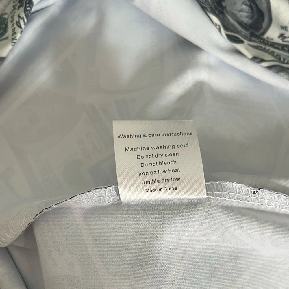 HRESKI Green & White $100‎ Money-Print Golf Polo Shirt Size Large NWOT